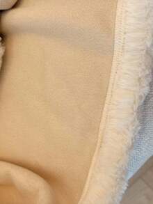 Qadelle Women's Elegant Solid Color Fuzzy Button Long Sleeve Jacket, Autumn/Winter - Apricot - View 5
