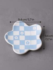 Joivida 1 Stück, elegantes Blumenmuster Schmuckschale - Rosa Grün, Gelb, Rosa, Blau oder Schachbrettmuster - Ohrring, Ring, Halskette Aufbewahrungsschale - Schminktisch, Schreibtisch Dekoration - Geschenk zum Geburtstag/Valentinstag für Frauen - langanhaltend Keramik Dekorationen, Schmuckausstellungsregale, Schlüsselanhänger, handgemalter Schmuck, Halsketten Regale, Mode Displays, Ring Schalen, Schmuckausstellungsschalen - Verschiedenfarbig - Übersicht 5