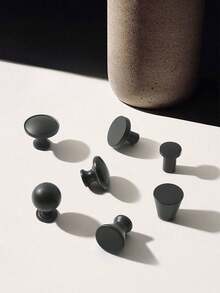 4个铝合金圆形单孔把手螺丝，赠送金色橱柜抽屉衣柜门把手，黑色简约家具五金把手 - 彩色 - 查看 5