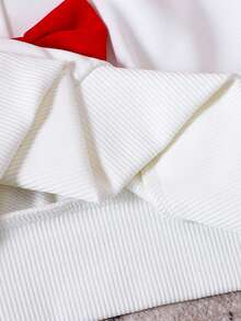 2 pièces/Set Sweat-shirt-shirt décoré d'un nœud et jupe plissée décontractés pour préadolescentes, Automne