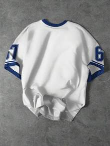 SHEIN 青少年男童休闲简约短袖圆领T恤，适合夏季穿着，经典酷炫嘻哈俚语“六”、“七”、“#67”数字印花，运动嘻哈风格图案。 - 彩色 - 查看 2