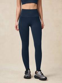 OutZeal Women Tummy Control Sweat Wicking Non Front Seam Zip Pocket Outdoor Legging Hiking Camping - Navy Blue - View 8