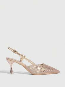 CUCCOO SZL Slip-On High Heel Shoes, New Spring/Summer Commuting High Heel Pumps - Champagne - View 3