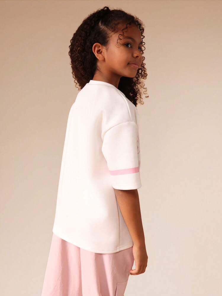 Chicago 02 Oversized Graphic Tee With Striped Sleeves
