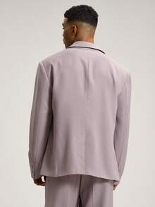 Musero 超大款翻领纽扣修身西装外套套装上衣（仅限秋冬必备修身正装） - 咖啡棕 - 查看 4