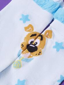 SCOOBY-DOO X SHEIN 1 Pair Puppy & Star Pattern Crew Socks For Women - Multicolor - View 4
