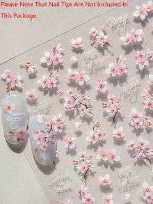 精致蝴蝶翅膀美甲贴纸 - 自粘式，无香型，适用于手脚装饰，设计优雅，易于粘贴，是秋冬季DIY美甲的完美之选。 - 粉色 - 查看 3