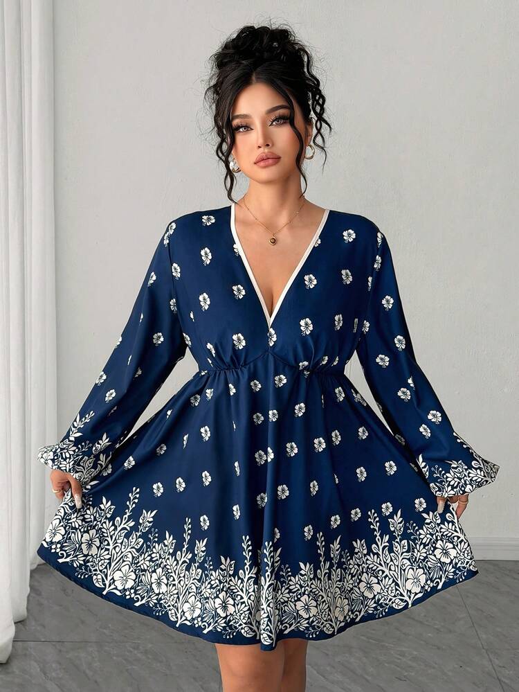 plus size boho dresses with sleeves SHEIN Elenzya Flower Printed V Neck Long Sleeve Dress Blouses Tunic Tunic Blouse Boho Dress Long Sleeve Summer Dress Color:Ocean Garden Tie-Dye velvetdress Men: Clothing, Shoes & Boho style it easily pairs with