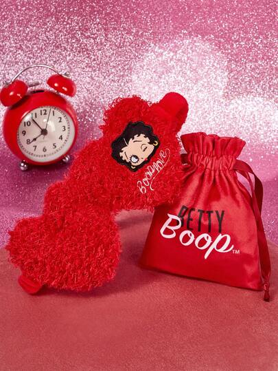 Betty Boop x SHEIN 1 pezzo Maschera per dormire con ricamo a cuore e design oscurante. La raffinata ricamatura blocca efficacemente la luce. Realizzata in tessuto morbido e soffice. Disegnata appositamente. Amore, bacio, cuore