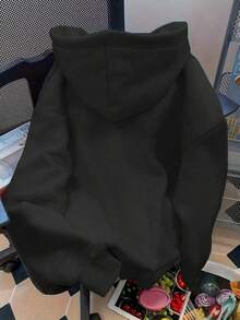 Flirla 加大码女式猫爪和脸印花保暖抽绳卫衣