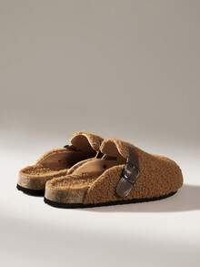Solecia Women's Flat Cotton Slip-On Mule Slippers, Lightweight Casual Mule Style - Brown - View 4