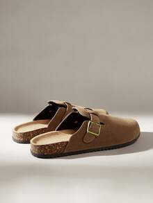 Solecia Men's Buckle Design Casual Everyday Vacation Flat Sandals - Khaki - View 4