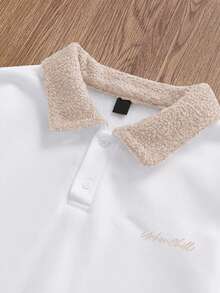 SWAVVY Men's Knitted Casual Loose Fit Thermal Lined Long Sleeve Sweatshirt, Suitable For Daily Wear, Autumn/Winter Long Sleeve Polo Shirt Collared Shirts - White - View 4