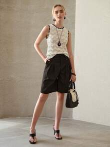 MOTF PREMIUM TOP DE PUNTO CALADO SIN MANGAS CON RIBETE DE CONTRASTE - Albaricoque - Ver 1