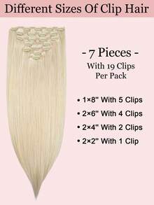 9AM Hair 7PCS Straight Clip In 100% Human Hair Extensions 14-24inches 115G Double Weft Invisible Clip Hair Extensions For Salon Natural High Quality Real Remy Human Hair Silky Seamless Winter Christmas Halloween Costumes Autumn Outfits Women Fall - S60A - View 4