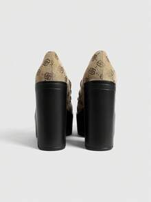 Sugerpunk Women's Fashion Commuter Waterproof Platform Pumps Valentine's Day - Brown - View 3