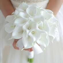Calla Lily Bridal Wedding Festival Decor Bouquet Real Touch Latex Flower Bouquet Mother's Day Easter Home Kitchen Wedding Decorations Spring Flowers Arrangement Bouquet For Party Wedding Bouquet Centerpieces Flower - White - View 2