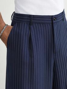 TOKVUE Men's Casual Loose Fit Striped Pants With Pockets - Navy Blue - View 4