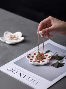 Joivida 1 Stück, elegantes Blumenmuster Schmuckschale - Rosa Grün, Gelb, Rosa, Blau oder Schachbrettmuster - Ohrring, Ring, Halskette Aufbewahrungsschale - Schminktisch, Schreibtisch Dekoration - Geschenk zum Geburtstag/Valentinstag für Frauen - langanhaltend Keramik Dekorationen, Schmuckausstellungsregale, Schlüsselanhänger, handgemalter Schmuck, Halsketten Regale, Mode Displays, Ring Schalen, Schmuckausstellungsschalen - Verschiedenfarbig - Übersicht 9