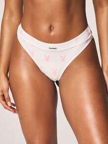 Missguided x Playboy Bunny Printed Brief Underwear For Daily Comfort Cute Animal Pattern Intimate Apparel - White - View 6