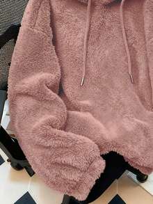 Resyla Áo nỉ có mũ bằng len giả cừu, kiểu dáng bán chạy nhất, ấm áp, mềm mại và nhẹ nhàng dành cho nữ, ấm áp và thời trang vào mùa thu và mùa đông, phù hợp cho công việc và đi làm hàng ngày, hẹn hò và mặc ở nhà, thích hợp để giữ ấm trong mùa thu và mùa đông. - Bụi hồng - Xem 4