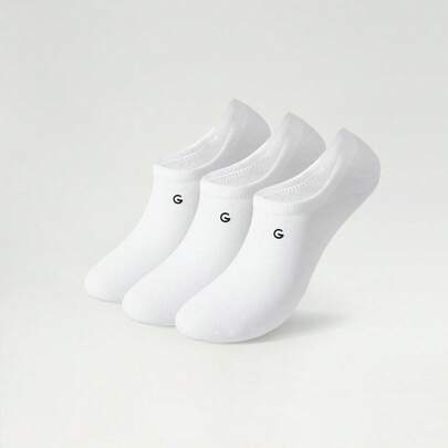 GLOWMODE 3 Pairs Invisible No-Show Socks Walk A Mile Soft Grip Daily Studio Workout Gym