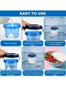 Yogurt Filter, Household Whey Separator, Kitchen Lid Round Container, Thickened DIY Yogurt Maker, Homemade Greek Cheese Maker - Blue - View 6