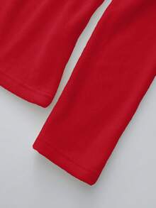 Franclia 新款加厚百搭圆领长袖女式T恤，冬季款 - 紅色 - 查看 4