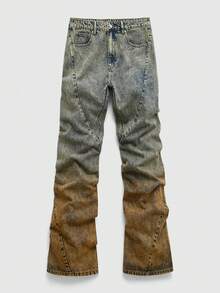 ROMWE MEN Street Life Spring Casual Graphic Men'S Distressed Washed Casual Pocket Layered Denim Jeans - Baby Blue - View 1