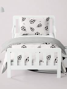 SHEIN Kids Soft Duvet Cover Set With Lovely Football Pattern - Best Luxury 2/3 Pieces Quilt Comforter Cover Bedding Set - Includes 1 Duvet Cover And 1/2 Pillowcases - Cheap And High Quality For Twin King Single Queen Double Full Sizes Love Valentine - Multicolor - View 7