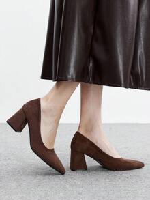CUCCOO BIZCHIC Women's Pointed Toe Versatile High Heel Pumps For Daily Commute - Mocha Brown - View 4