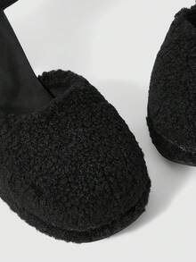 Sugerpunk 女士时尚百搭防水厚底高跟鞋 - 黑色 - 查看 5