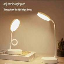 1pc Goose Neck Design 360° Adjustable Arm USB Lamp | USB Lamp | USB Powered | 3-Color (White/Neutral/Warm) Dimmable (Long Press To Adjust Brightness) | Can Be Used As Phone Holder | LED Eye-Care Study Office Desk Lamp | Home Lighting Desk Lamp | Nightlight | Atmosphere Decor Lamp - one-size - View 6