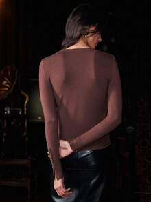 Uhlyne All-Match Round Neck Casual Versatile Long Sleeve Knit Undershirt