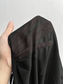 Rustia Plus Size Brown Long Sleeve Ruffle Waist Fitted Ruffle Hem Layered Short Dress, Crew Neck Long Sleeve Mini Dress - Black - View 7