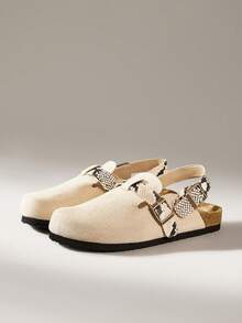 Solecia Zuecos esenciales de Boston - Plantilla de cuero plana y cómoda para mujer - Albaricoque - Ver 2