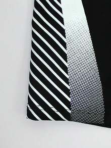 Manfinity Swimmode Summer Men's Drawstring Waist Casual Vacation Beach Swim Trunks - Black - View 7