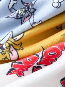 TOM & JERRY X SHEIN 3条装男童卡通印花平角内裤，4-7岁 - 彩色 - 查看 6