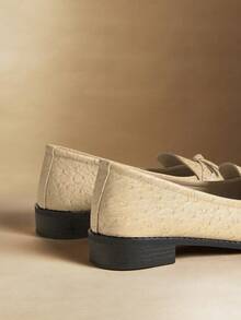 Women's Casual Versatile Commuting Bow Decor Flat Shoes - Apricot - View 10