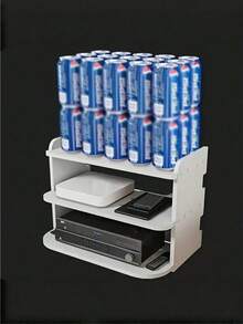 1 pieza Estantería de pared multifuncional, estantería de almacenamiento de escritorio, estantería colgante de pared para router inalámbrico, control remoto, DVD y decodificador de TV, instalación sin taladrar, ahorro de espacio, estantería práctica - Multicolor - Ver 11