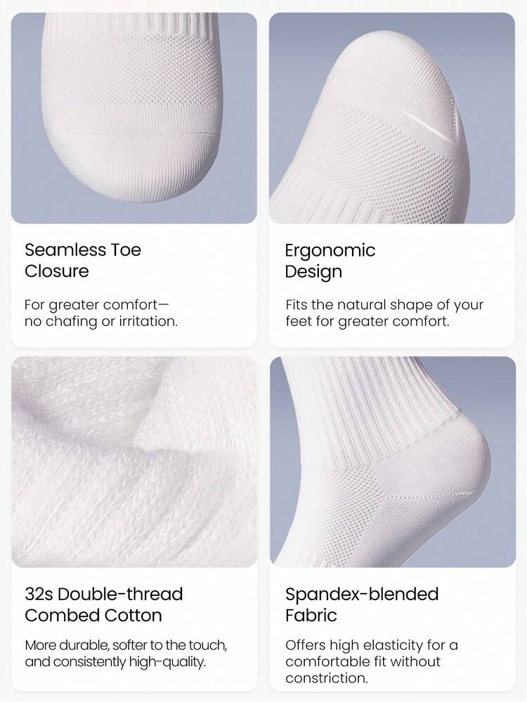 7 paires de chaussettes d'entraînement en coton doux, à mailles ventilées et coussinées, pour la semaine, l'entraînement, la gym et les activités quotidiennes