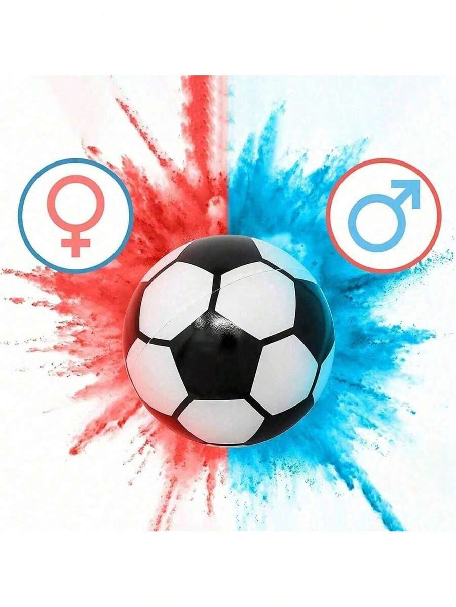 1 Set Gender Reveal Party Soccer Ball Gender Reveal Supplies Blue And Pink Powder Kit Non-Transparent Gender Reveal Party Ba By Shower Supplies - Multicolor - View 1