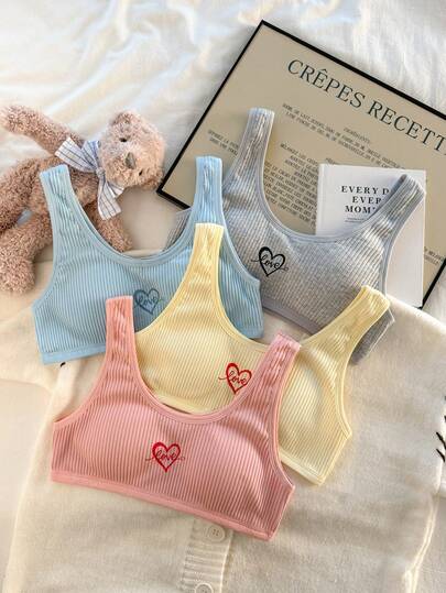 4pcs/Set Young Women's Heart Casual Underwear