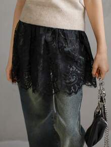 DAZY 少女蕾丝裙 - 黑色 - 查看 4