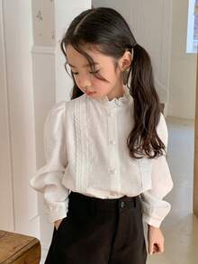 DAZY 女童长袖衬衫（春季款） - 白色 - 查看 9