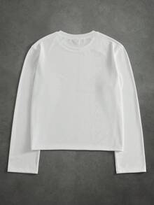 PAVTROS Men's Fitted Long Sleeve Crew Neck T-Shirt, High Elasticity Fabric, Soft & Comfortable, Large Letter Print Design - White - View 2