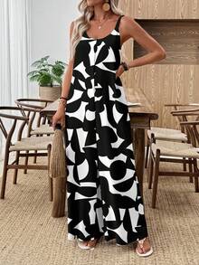 EMERY ROSE Women's Casual Minimalist Jumpsuit, Versatile For Spring/Summer Carnival - Multicolor - View 5