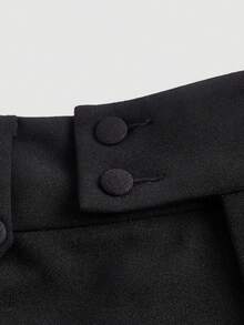 SHEIN MOD Solid Flare Leg Pants - Black - View 3