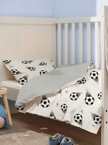 SHEIN Kids Soft Duvet Cover Set With Lovely Football Pattern - Best Luxury 2/3 Pieces Quilt Comforter Cover Bedding Set - Includes 1 Duvet Cover And 1/2 Pillowcases - Cheap And High Quality For Twin King Single Queen Double Full Sizes Love Valentine - Multicolor - View 6