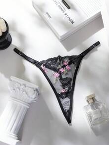 2pcs Women's Contrast Color Lace Patchwork Bow Decor Sexy Nightgown Set - Black - View 7